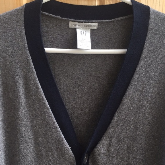 GAP MEN GREY AND BLUE CARDIGAN SWEATER SIZE L - Picture 3 of 5